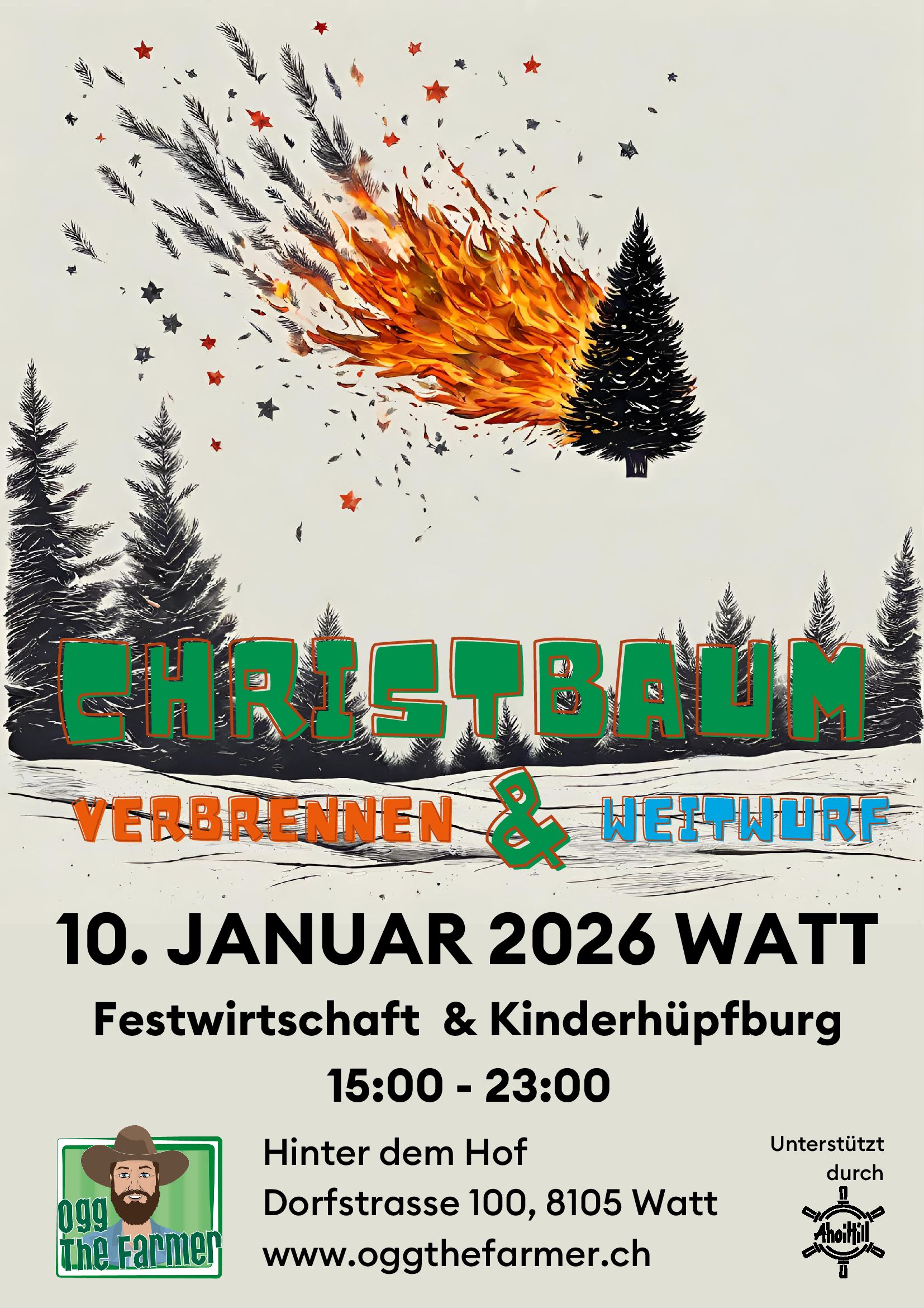 Flyer Christbaumverbrennen in Watt 2026